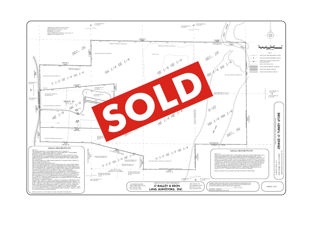 SOLD - Cropland, Hay Ground, Grazing Ground, and Abundant Acres of Woods in Stearns County - SOLD