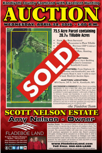 SOLD - Auction - Farmland In Kandiyohi County With Excellent Hunting