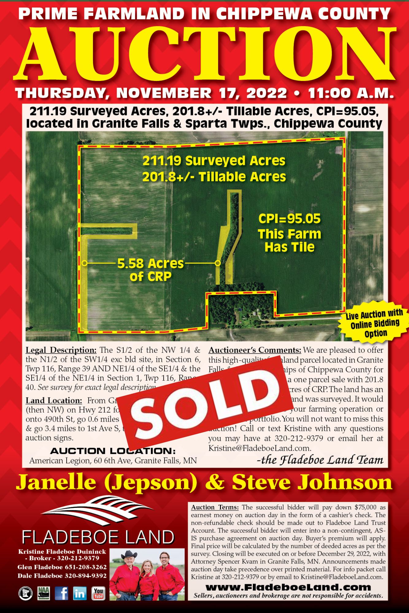 SOLD Prime Farmland in Chippewa County 211.19 Surveyed Acres