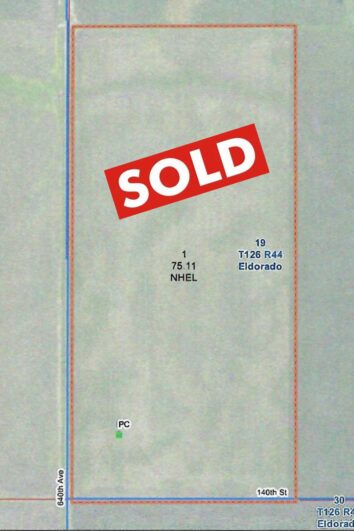 SOLD - Farmland For Sale in Stevens Co - 71.45 Surveyed Acres Located in Eldorado Twp - CPI=93.2